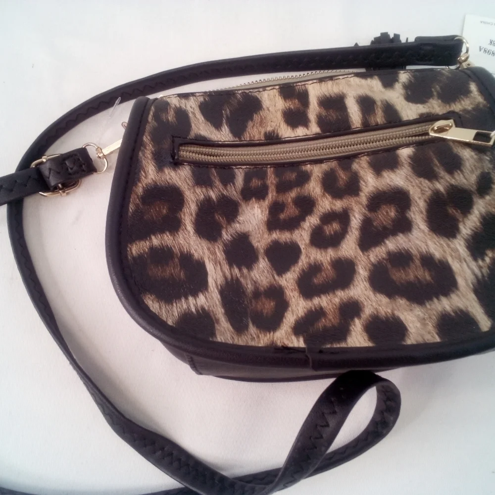 Cheetah black and brown purse